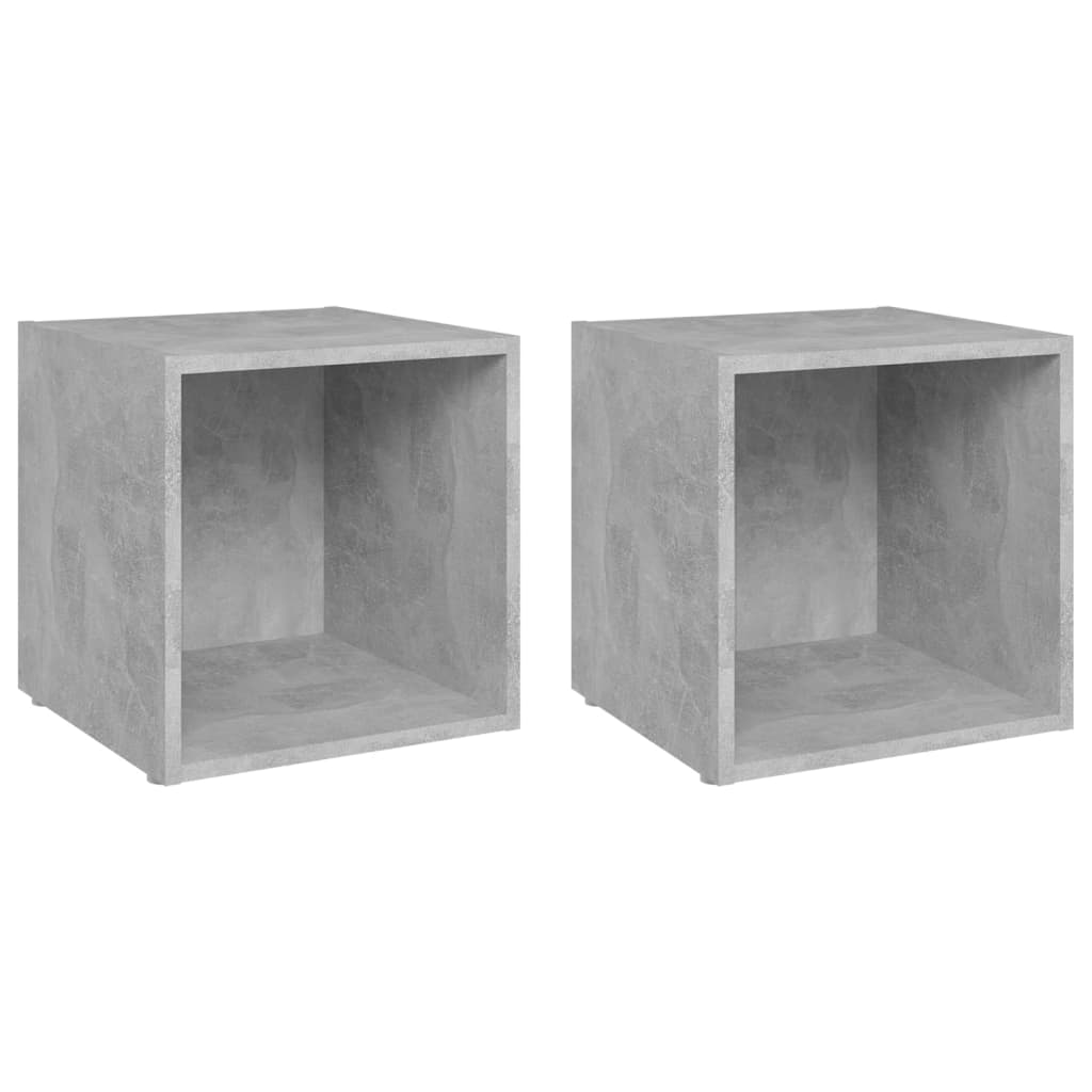 Meubles TV, lot de 2, gris béton, 37 x 35 x 37 cm, matériau à base de bois