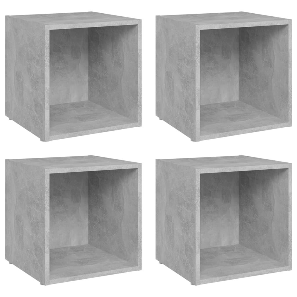 Meubles TV 4 pcs. béton gris 37x35x37 cm matériau bois