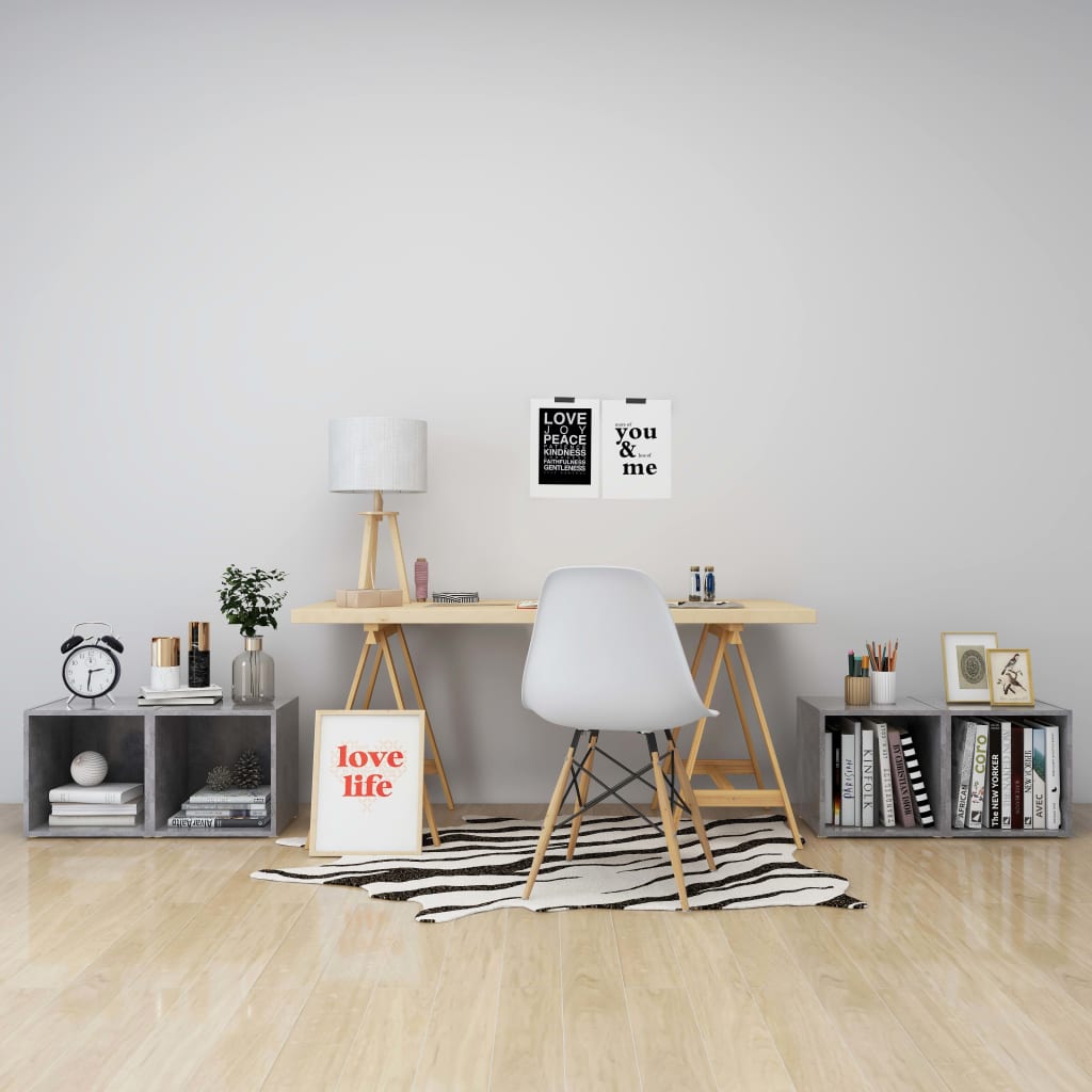 Meubles TV 4 pcs. béton gris 37x35x37 cm matériau bois