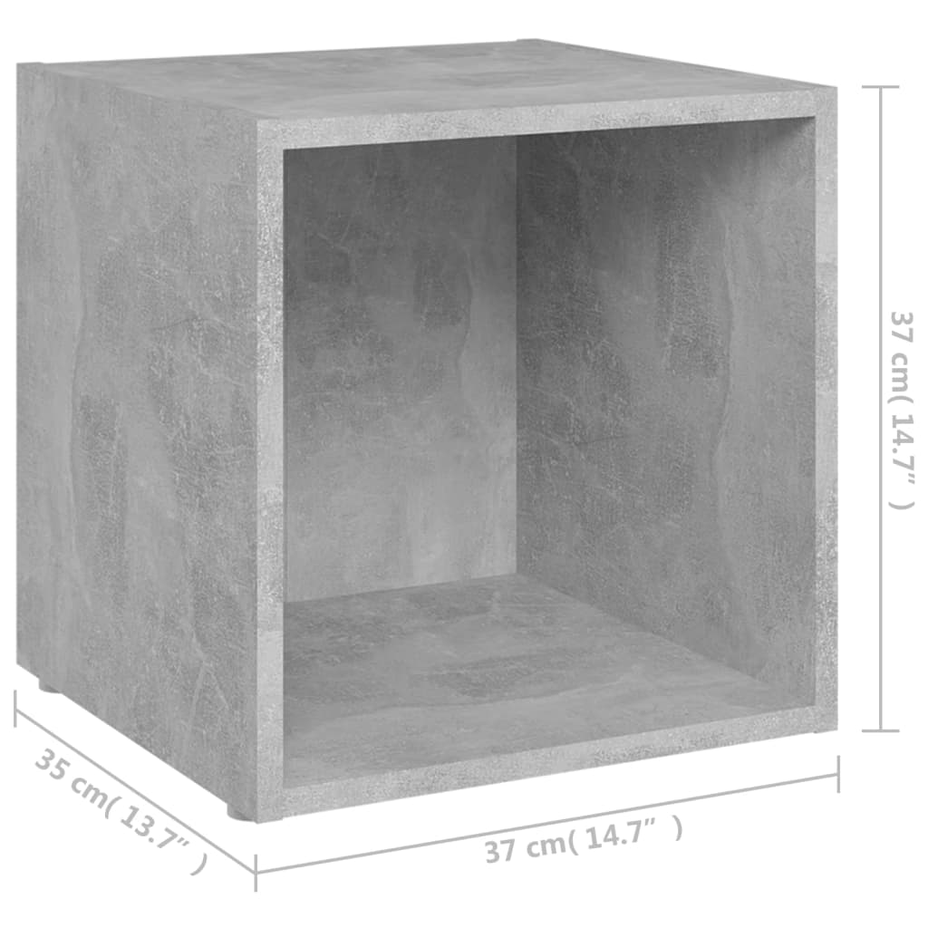 Meubles TV 4 pcs. béton gris 37x35x37 cm matériau bois