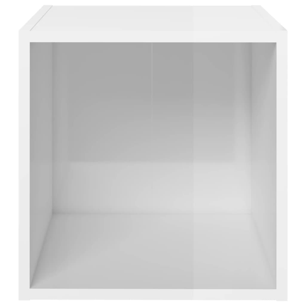 Meubles TV 4 pcs. blanc brillant 37x35x37 cm matériau à base de bois