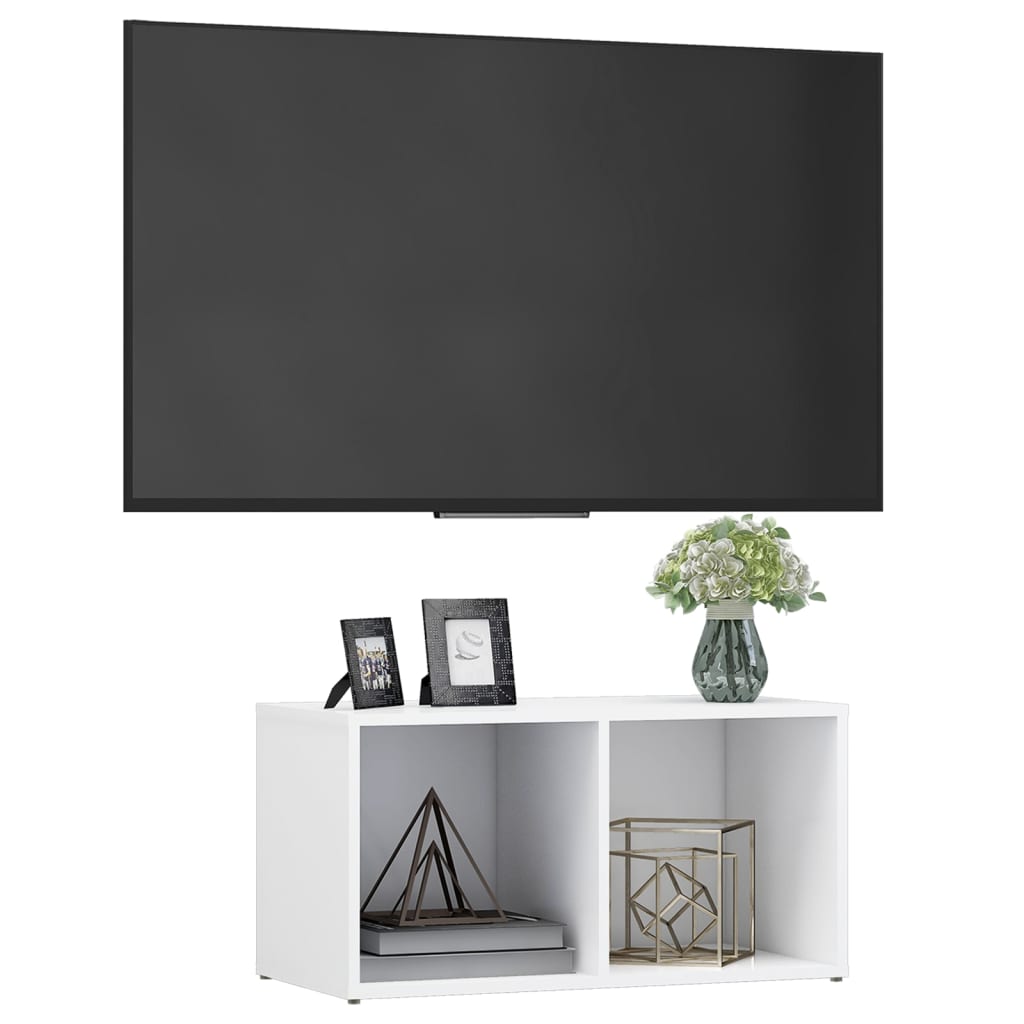 Meuble TV blanc 72x35x36,5 cm en matériau à base de bois