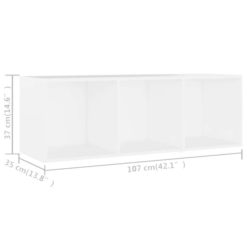 Meuble TV blanc 107x35x37 cm en matériau à base de bois