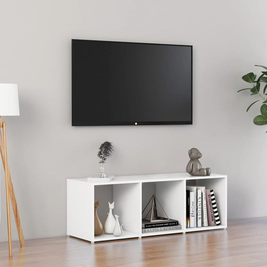 Meuble TV blanc 107x35x37 cm en matériau à base de bois