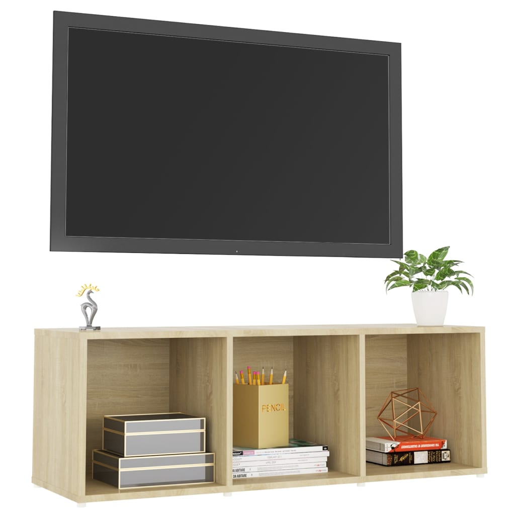 Meuble TV chêne Sonoma 107x35x37 cm matériau bois