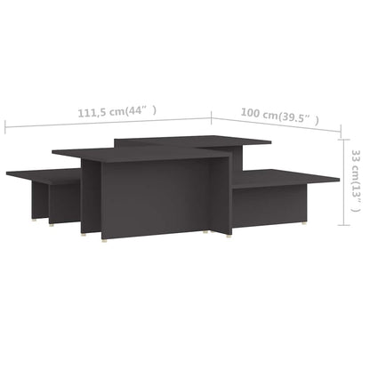 Couchtische 2 Stk. Grau 111,5x50x33 cm Holzwerkstoff