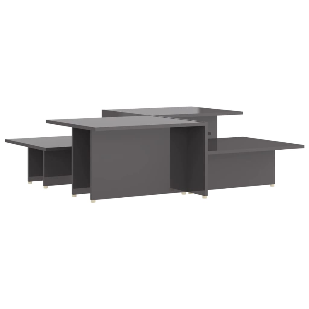 Couchtische 2 Stk. Hochglanz-Grau 111,5x50x33 cm Holzwerkstoff
