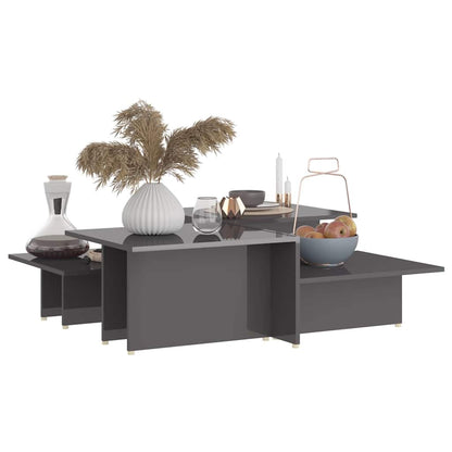 Couchtische 2 Stk. Hochglanz-Grau 111,5x50x33 cm Holzwerkstoff