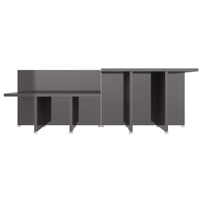 Couchtische 2 Stk. Hochglanz-Grau 111,5x50x33 cm Holzwerkstoff