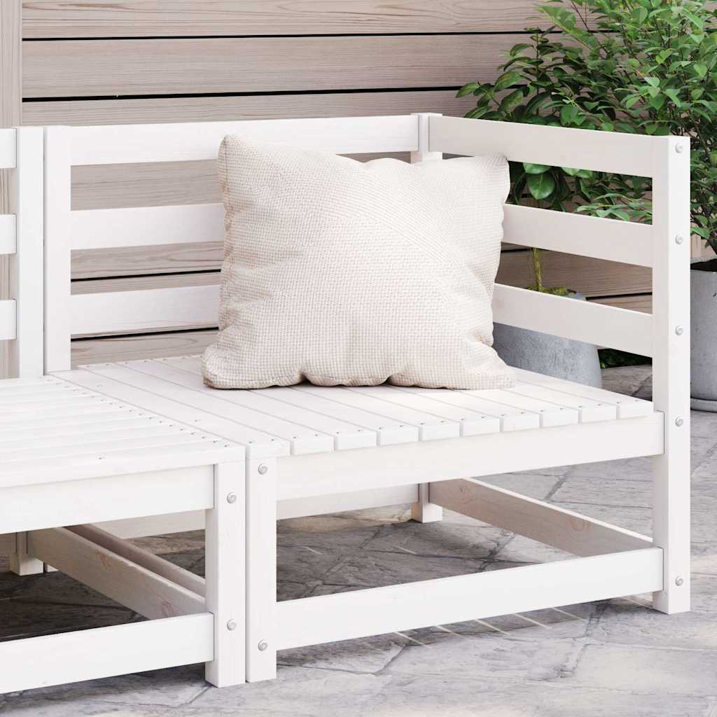 Garten-Ecksofa Weiß Massivholz Kiefer