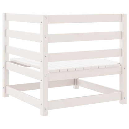 Garten-Ecksofa Weiß Massivholz Kiefer