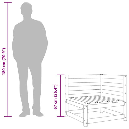 Garten-Ecksofa Weiß Massivholz Kiefer