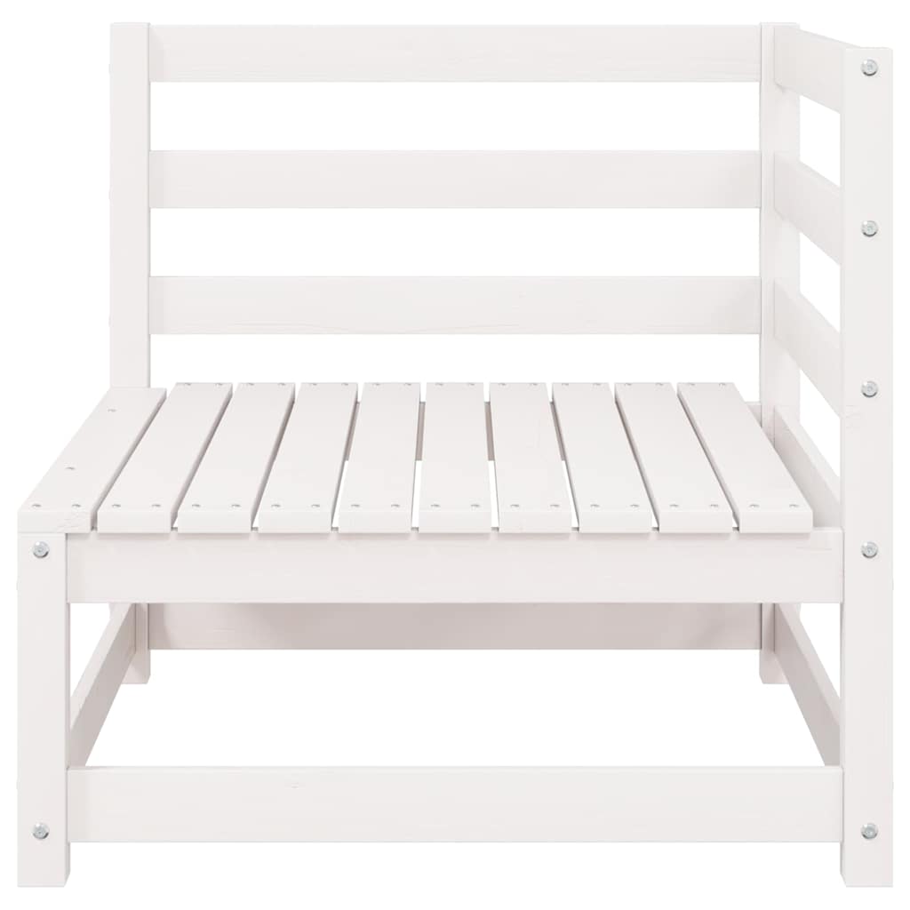Garten-Ecksofas 2 Stk. Weiß Kiefer Massivholz