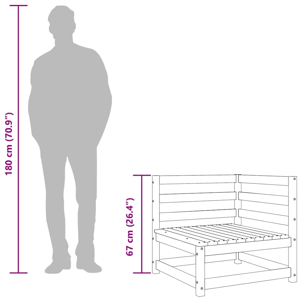 2-tlg. Garten-Lounge-Set Grau Kiefer Massivholz