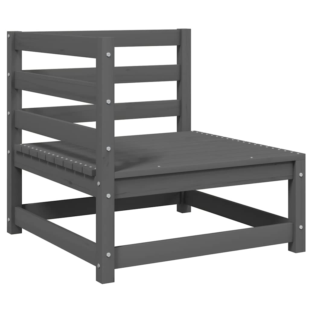 2-tlg. Garten-Lounge-Set Grau Kiefer Massivholz