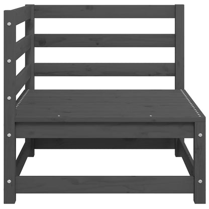 2-tlg. Garten-Lounge-Set Grau Kiefer Massivholz