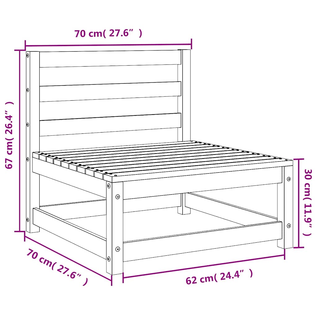 2-tlg. Garten-Lounge-Set Grau Kiefer Massivholz