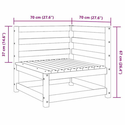 2-tlg. Garten-Lounge-Set Grau Kiefer Massivholz