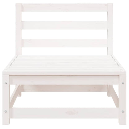 2-tlg. Garten-Lounge-Set Weiß Kiefer Massivholz
