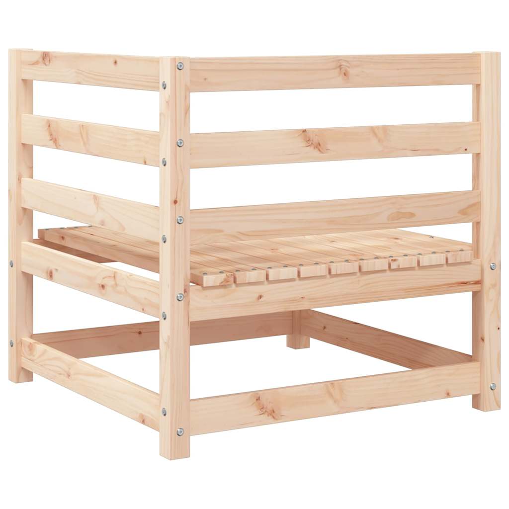 Garten-Ecksofa mit Grauen Kissen Massivholz Kiefer