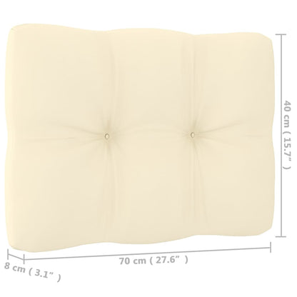 Garten-Ecksofa mit Creme Kissen Massivholz Kiefer