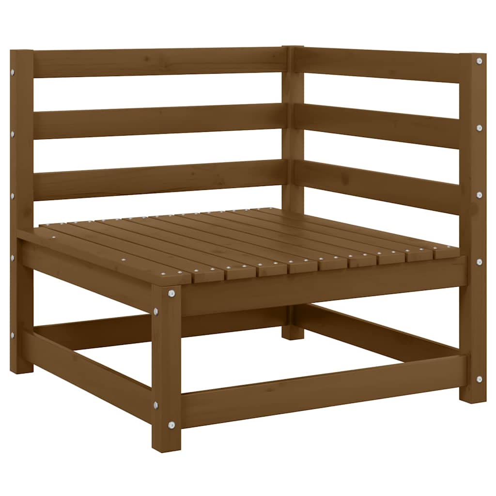 Garten-Ecksofa mit Creme Kissen Massivholz Kiefer