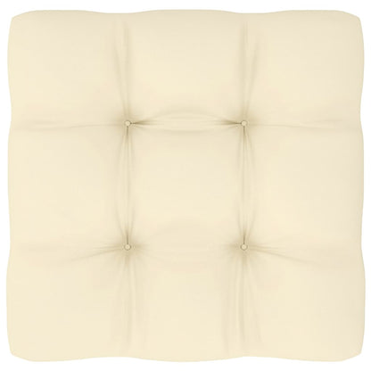 Garten-Ecksofa mit Creme Kissen Massivholz Kiefer