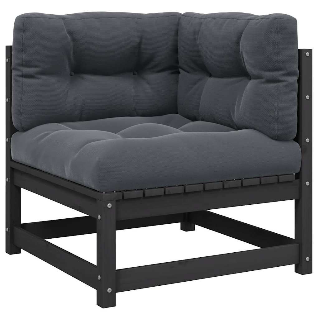 Garten-Ecksofa mit Kissen Massivholz Kiefer