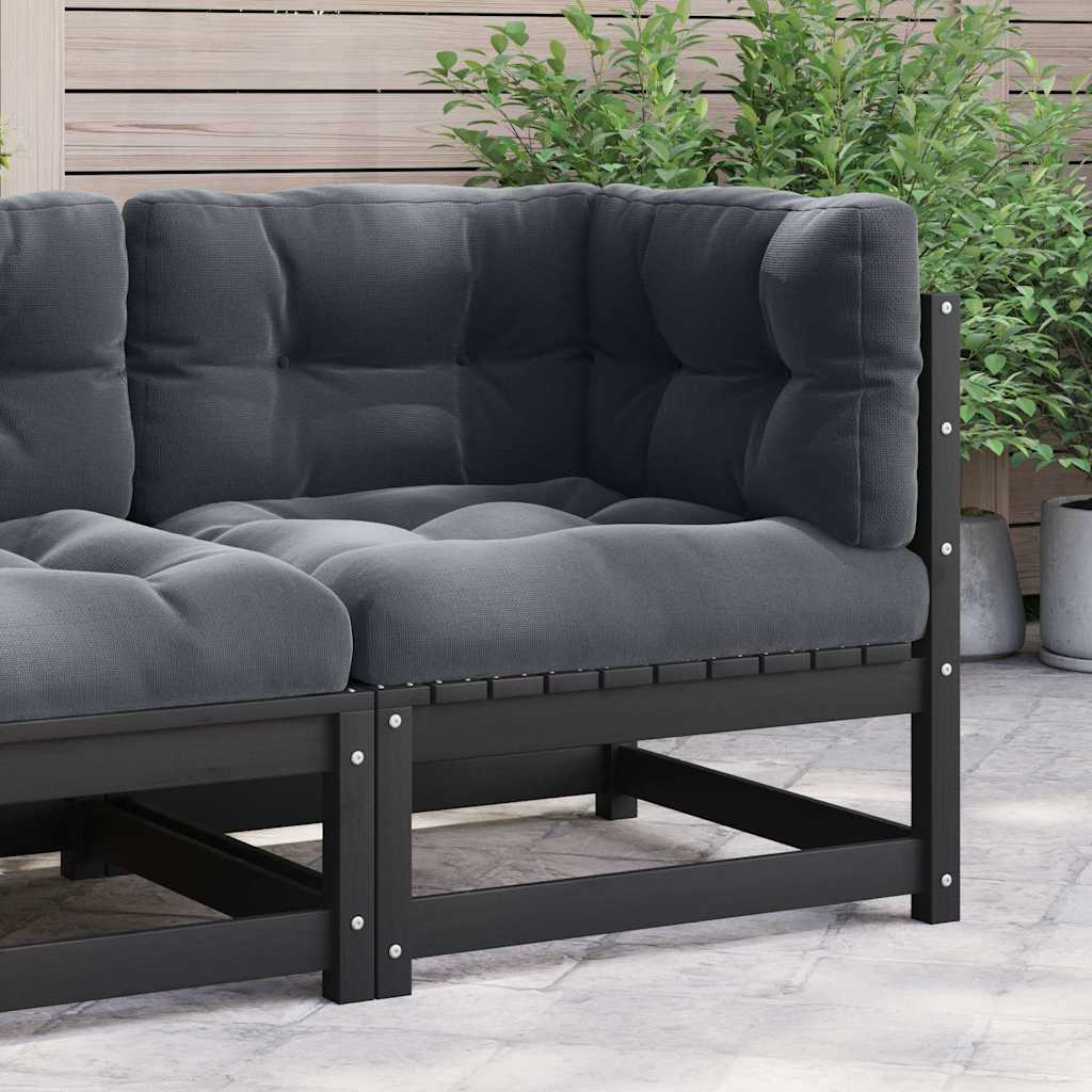 Garten-Ecksofa mit Kissen Massivholz Kiefer