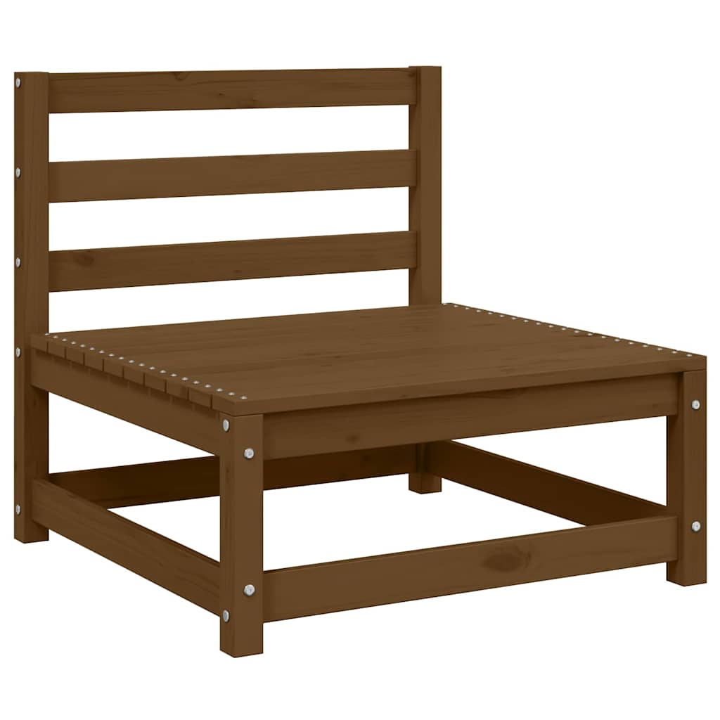 Garten-Mittelsofa mit Creme Kissen Massivholz Kiefer
