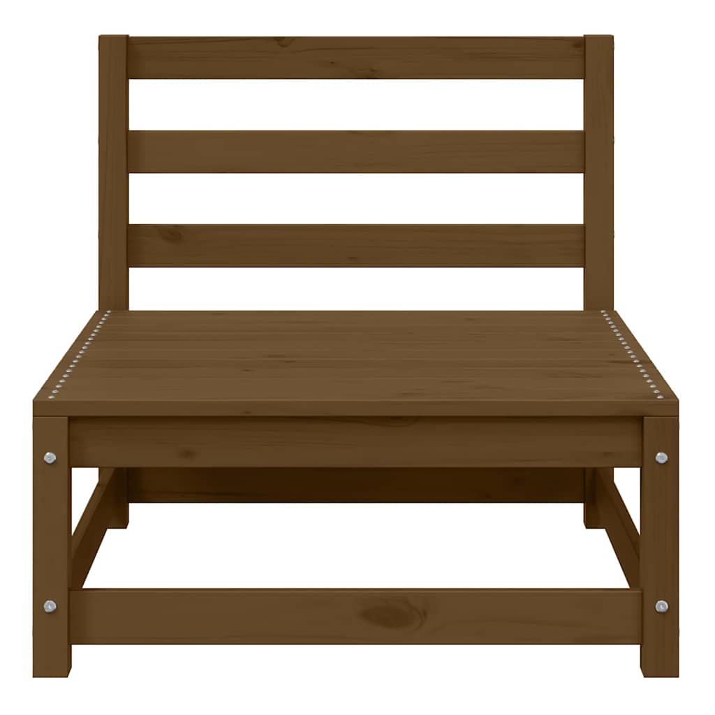 Garten-Mittelsofa mit Creme Kissen Massivholz Kiefer