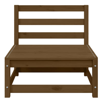 Garten-Mittelsofa mit Creme Kissen Massivholz Kiefer