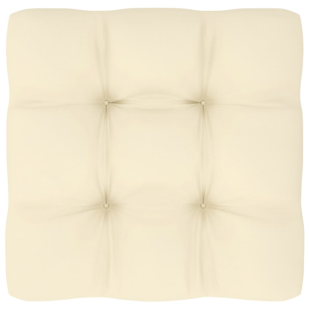 Garten-Mittelsofa mit Creme Kissen Massivholz Kiefer