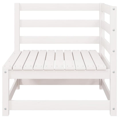 Gartensofa 2-Sitzer mit Kissen Kiefer Massivholz Weiß