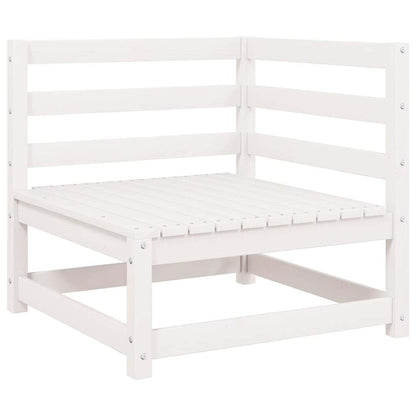 Gartensofa 2-Sitzer mit Kissen Kiefer Massivholz Weiß