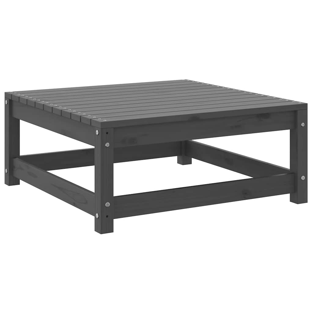 Garten-Fußhocker mit Kissen 2 Stk. Grau Massivholz Kiefer