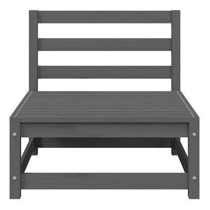 2-tlg. Garten-Lounge-Set mit Kissen Grau Kiefer Massivholz