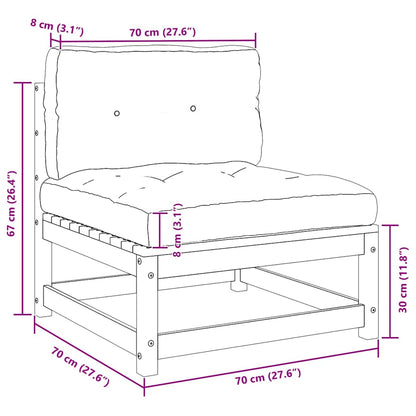 2-tlg. Garten-Lounge-Set mit Kissen Grau Kiefer Massivholz
