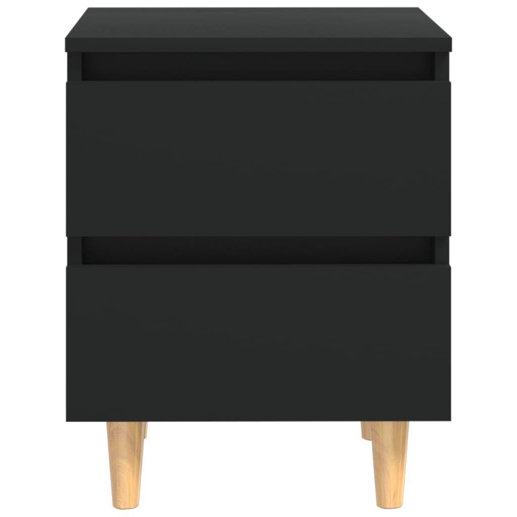 Tables de chevet 2 pièces avec pieds en bois de pin noir 40x35x50 cm
