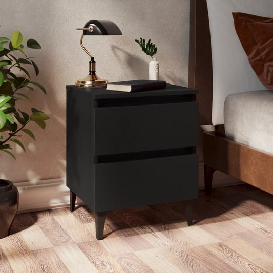 Tables de chevet 2 pcs. Noir 40x35x50 cm en bois