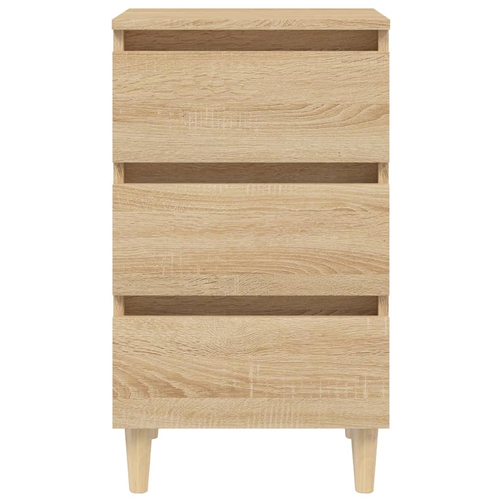 Nachttische Massivholz-Beine 2 Stk. Sonoma-Eiche 40x35x69cm
