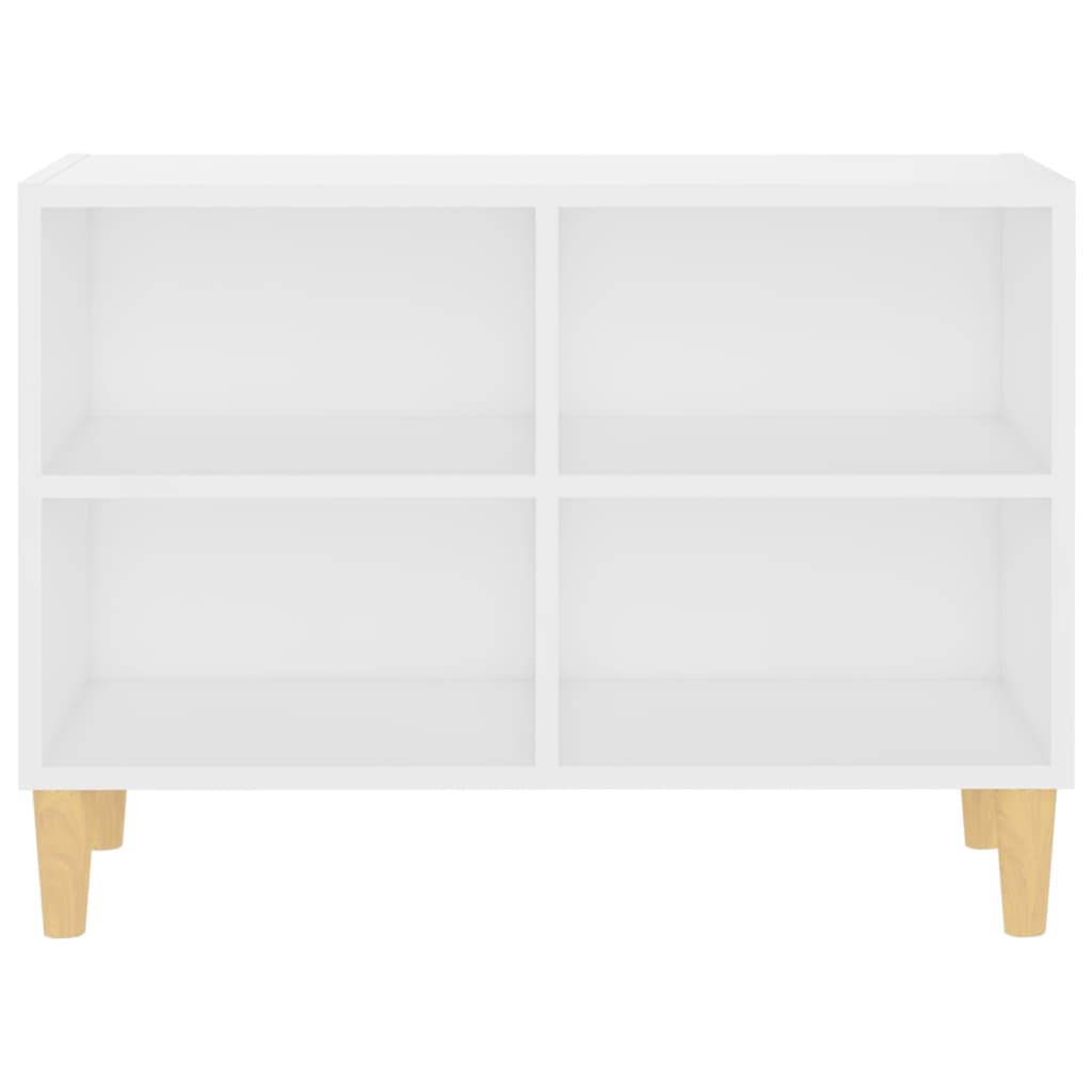 Meuble TV avec pieds en bois massif blanc 69,5x30x50 cm