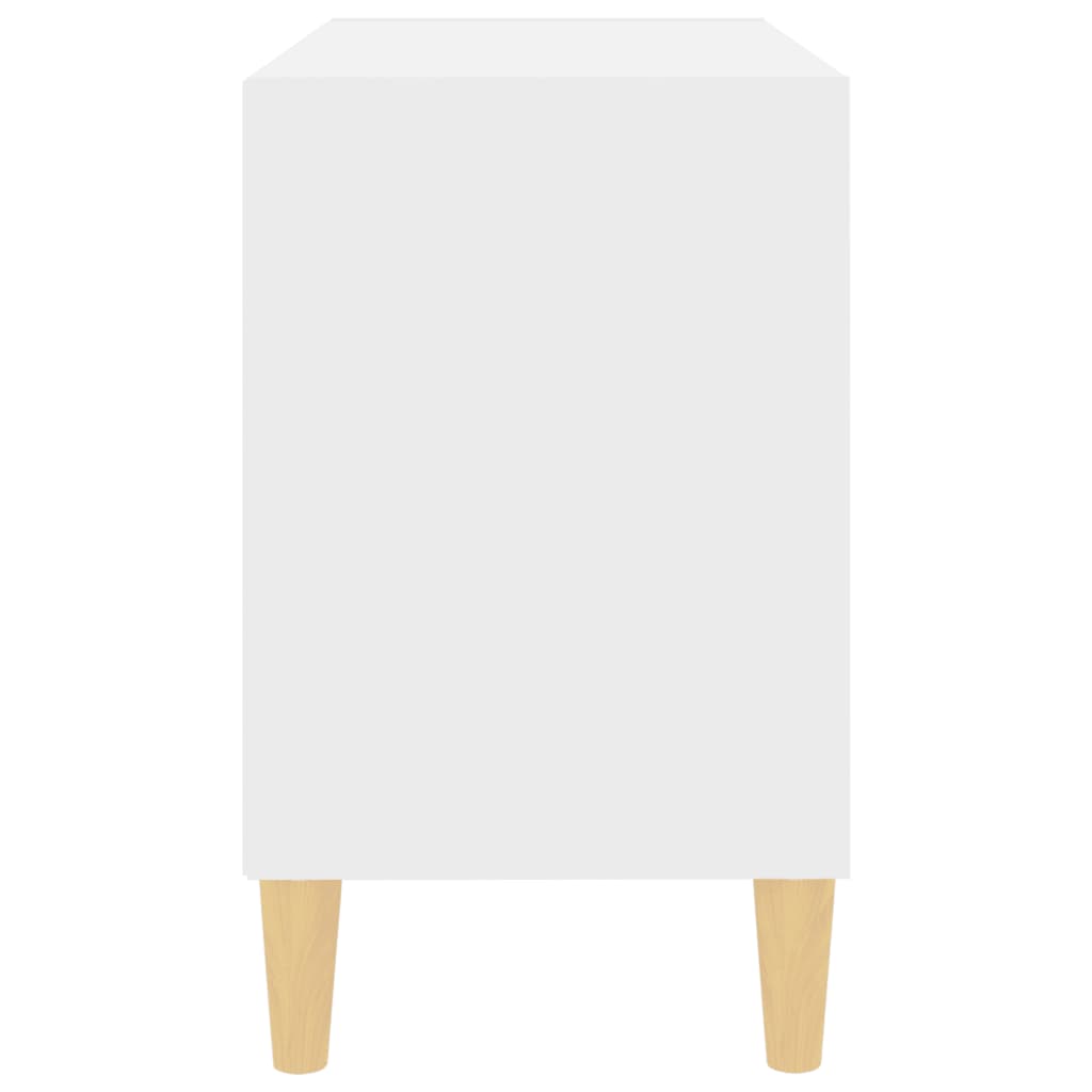 Meuble TV avec pieds en bois massif blanc 69,5x30x50 cm