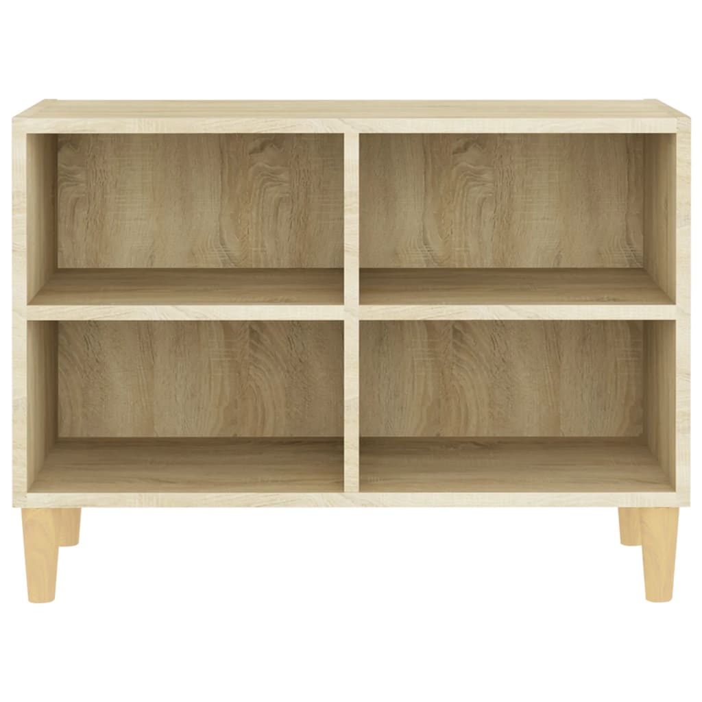 Meuble TV avec pieds en bois massif Chêne Sonoma 69,5x30x50 cm