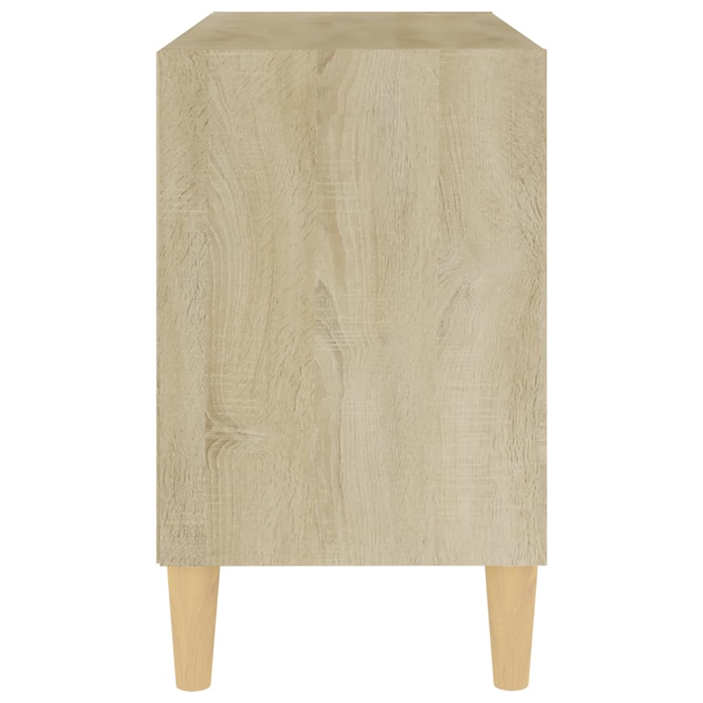 Meuble TV avec pieds en bois massif Chêne Sonoma 69,5x30x50 cm