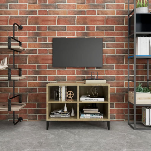 Meuble TV avec pieds en métal chêne Sonoma 69,5x30x50cm
