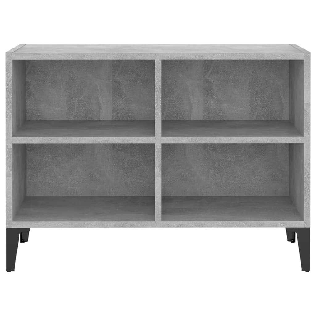 Meuble TV avec pieds en métal, gris béton, 69,5 x 30 x 50 cm