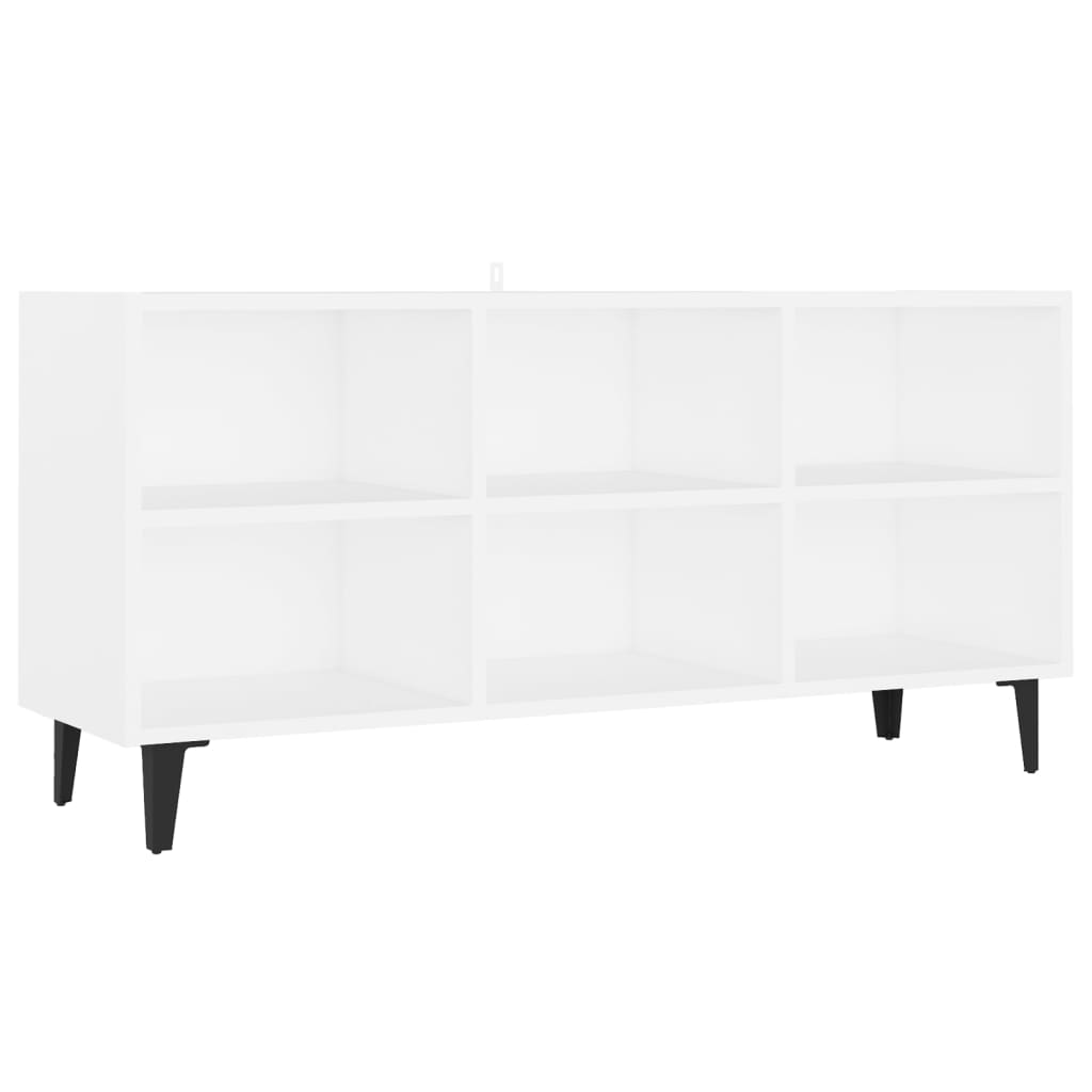 Meuble TV avec pieds en métal blanc 103,5x30x50 cm