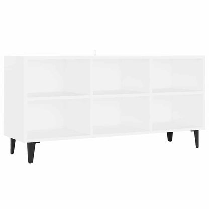 TV-Schrank mit Metallbeinen Weiß 103,5x30x50 cm