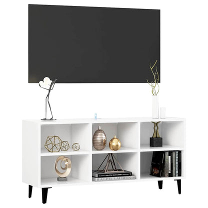 TV-Schrank mit Metallbeinen Weiß 103,5x30x50 cm